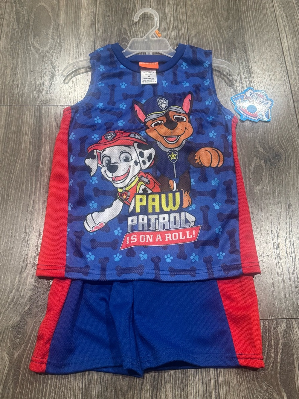 NWT Paw Patrol Blue and Red Boys Tank & Shorts Matching Set
